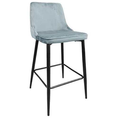 Scaun de Bar Clasic~Light Blue HLR-61+Black Legs